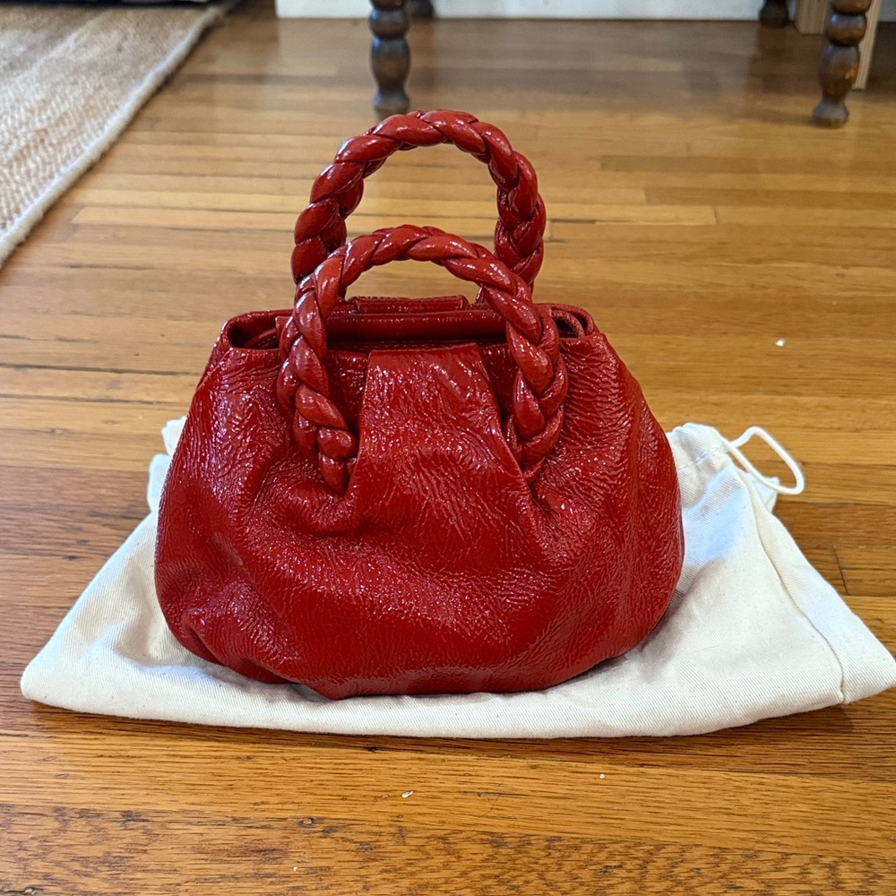 Hereu Bombon Crinkled Red Leather Bag
